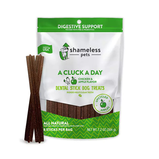 Shameless Pets Dental Stick 204g - Cluck A Day Pre/Probiotic