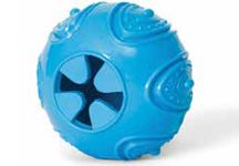 Bud'Z Rubber Ball With Treat Hole Blue Dog 3.5in