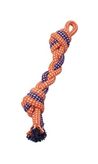 Bud'Z Rope Braided With 2 Knots Orange And Purple Dog 11.5in 1pc