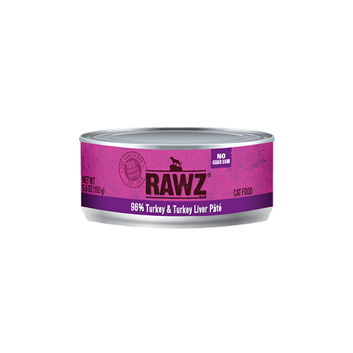 RAWZ Cat Can 96% Turkey 3oz (18/case)