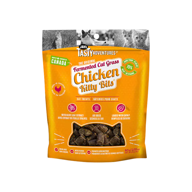Jay's Tasty Adventures Fermented Cat Grass Chicken Cat Treats 60g - SALE 25% OFF