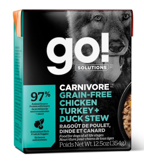 GO! Carnivore GF Chicken Turkey Duck Stew 12.5oz S/O