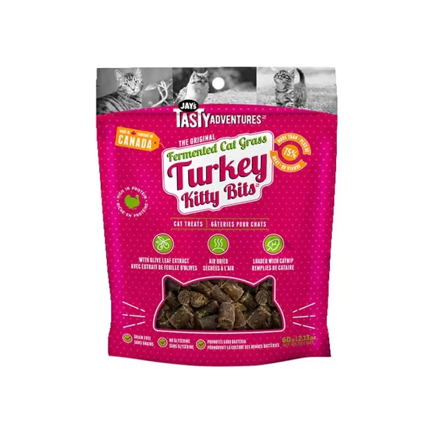 Jay's Tasty Adventures Fermented Cat Grass Turkey Cat Treats 60g - SALE 25% OFF