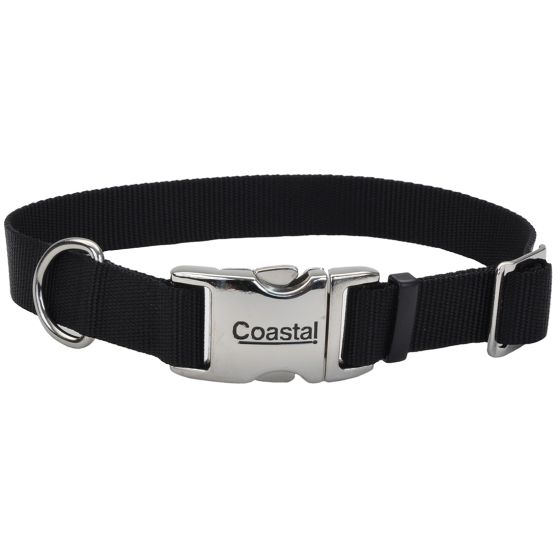 Coastal Metal Buckle Collar Black 14-20"