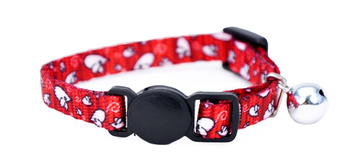 Li'l Pals Adjustable Breakaway Kitten Collar Red Mice 5/16x6-8in