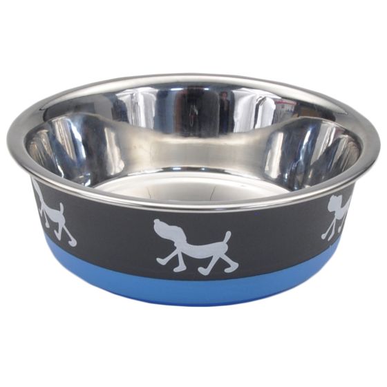 Maslow Trade Design Series Non Skid Puppy Bowl Blue Grey 1pc 28oz