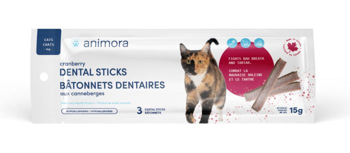 Animora Cranberry Dental Sticks For Cats, up to 6kg - 3 pcs - 15g