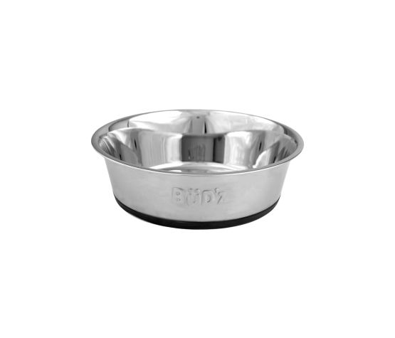 BUD'Z STAINLESS BOWL WITH BLACK SILICON BASE 2750ml (93oz)
