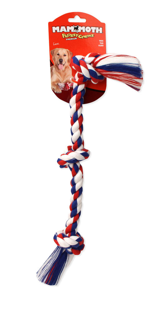 Mammoth Flossy Chews - Small Colour 3 Knot Tug