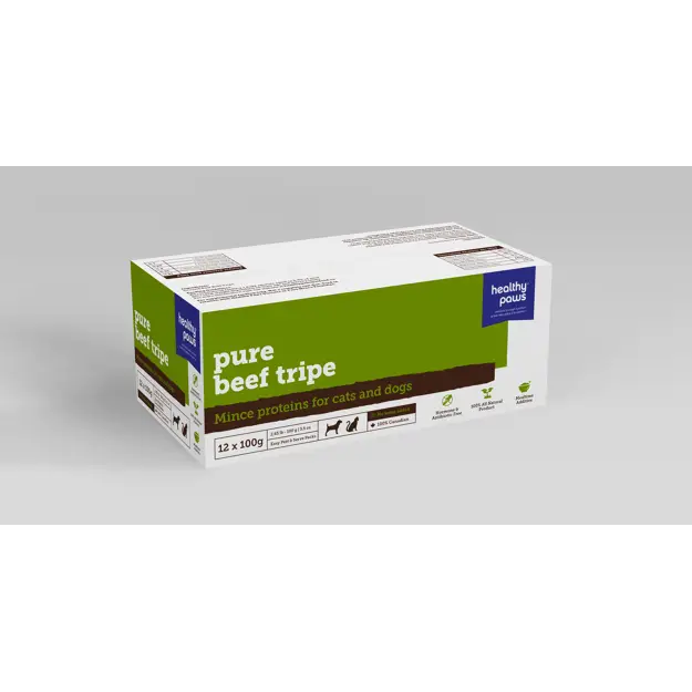 Healthy Paws Pure Mince Beef Tripe 2.6lb (12x100g)