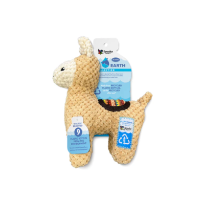 SPUNKY PUP® CLEAN EARTH TEXTURED RECYCLED PLUSH TOY LLAMA DOG TOY
