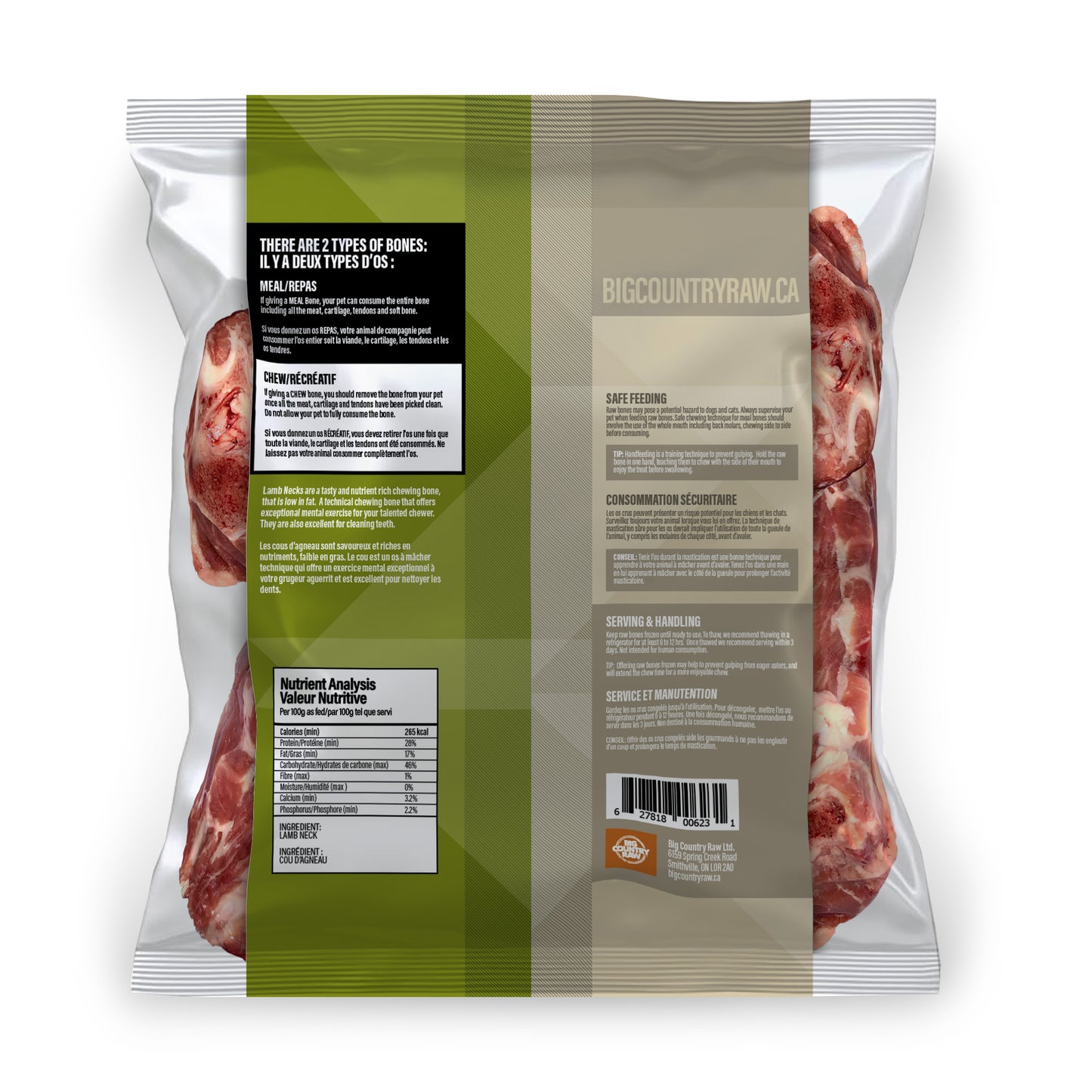 Big Country Raw Lamb Neck 2lbs BCR