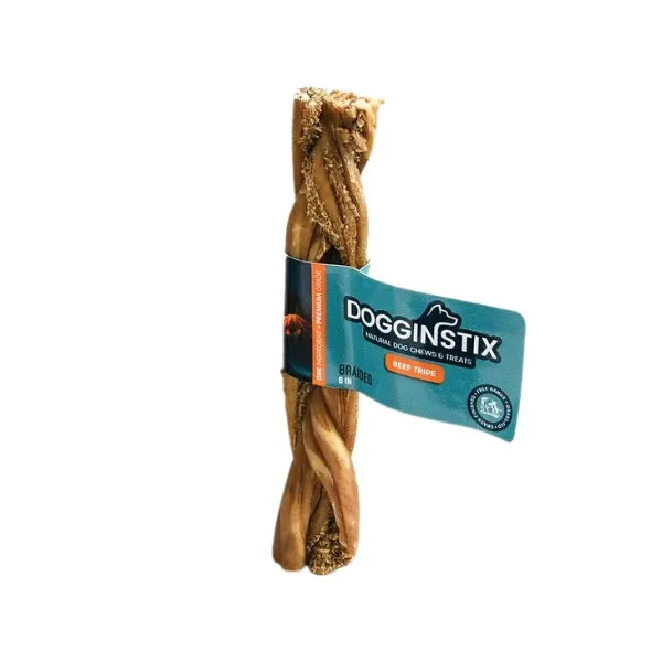 DOGGINSTIX Braided Beef Tripe 6" Natural Dog Chews & Treats