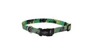 Lazer Brite Rflctv Open Design Adj Collar Lime Skull Dog 1pc 1x18-26in