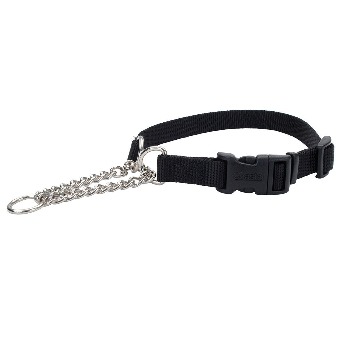Coastal Adjustable Martingale Collar w Clip Black Medium