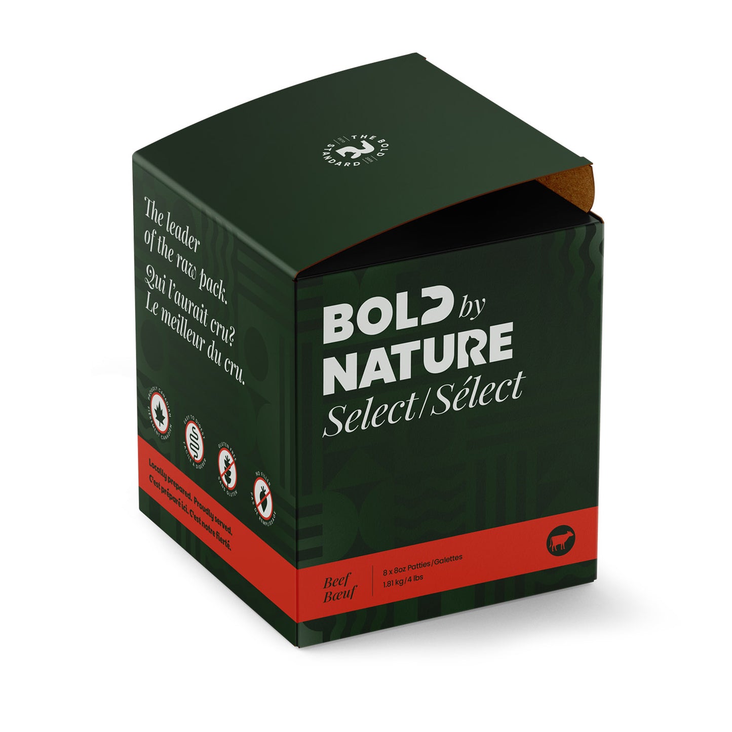 Bold By Nature Select Raw Dog Beef Patties 4lb *Special Order