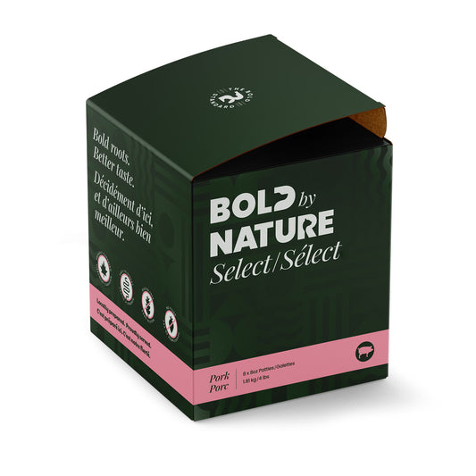Bold By Nature Select Raw Dog Pork Patties 4lb *Special Order