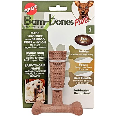 Spot Bambone Plus Tbone Beef Dog Toy Large