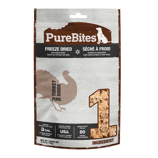 Purebites Freeze Dried Turkey Dog Treats 70gm
