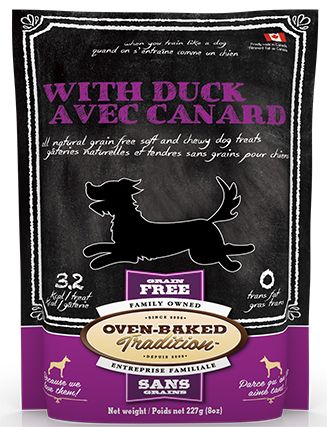 Oven Baked Tradition Grain Free Soft & Chewy Dog Treats - Duck 226g