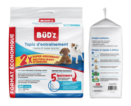 Budz Training Pads 22x22 100pk Pee Pads