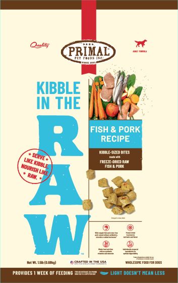 Primal Kibble In The Raw Fish & Pork Recipe Dog 1.5lb