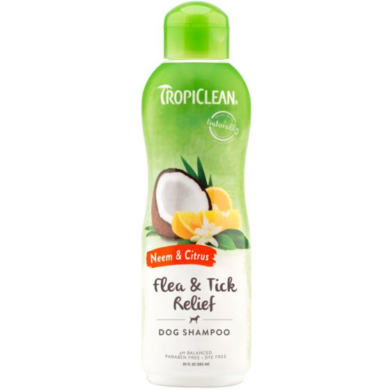 Tropiclean Flea + Tick Relief Neem & Citrus Shampoo 20oz