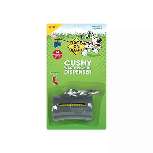 Bags On Board Cushy Dispenser Grey 14 Bags Dog 1pc