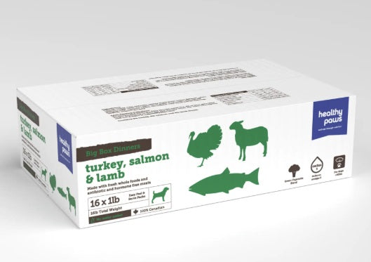 Healthy Paws Complete Dog Big Box Dinner Variety Turk/Salm/Lamb 16lb