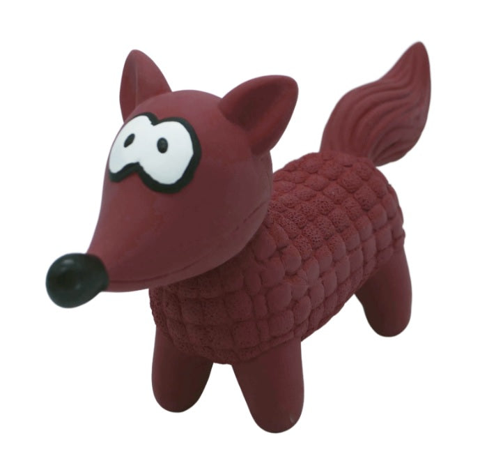 Bud'Z Latex Dog Squeaker Toy Red Fox 8"