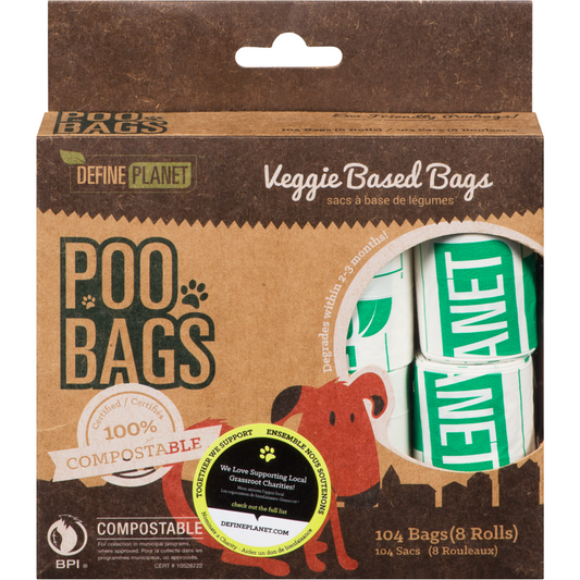 Define Planet Compostable Veggie Based Poop Bags 104ct