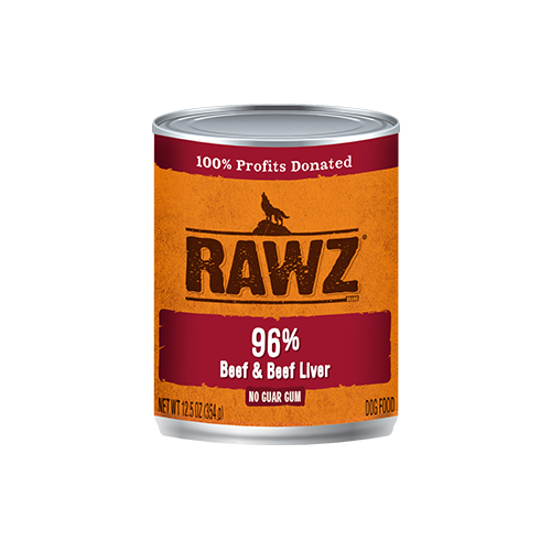 Rawz Dog Can 96% Beef & Beef Liver 12.5oz