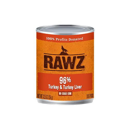 Rawz Dog Can 96% Turkey & Turkey Liver 12.5oz