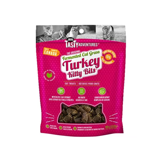 Jay's Tasty Adventures Fermented Cat Grass Turkey Cat Treats 60g