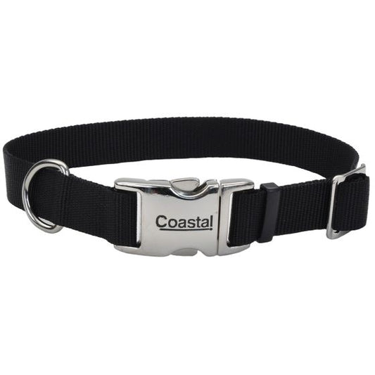 Coastal Metal Buckle Collar Black 10-14"