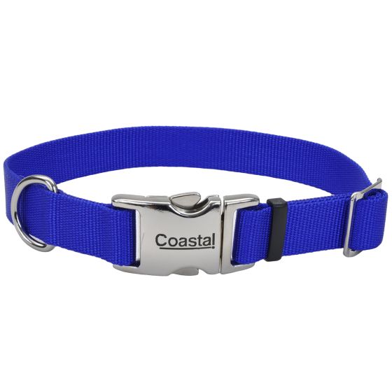 Coastal Metal Buckle Collar Blue 10-14"