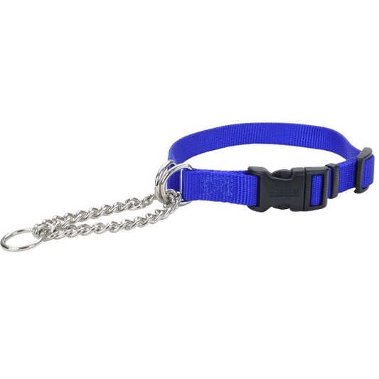 Coastal Adjustable Martingale Collar w Clip Blue Medium