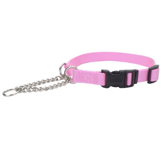 Coastal Adjustable Martingale Collar w Clip Pink Medium