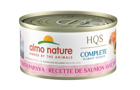 Almo Nature Complete Cat Food - Salmon With Papaya In Gravy 70g can