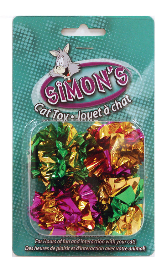 Simons Mylar Crinkle Balls 4pk