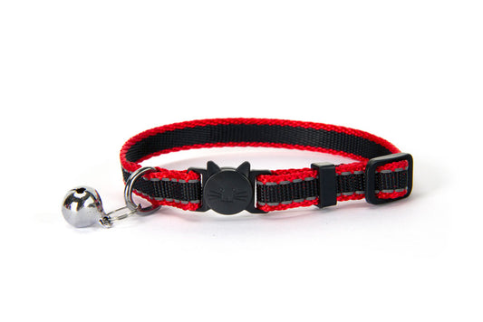 Simons Break Away Cat Collar Red/Blk 7-11"