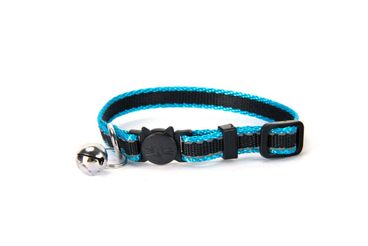 Simons Break Away Cat Collar Blue/Blk 7-11"