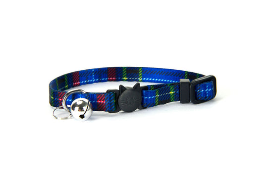 Simons Break Away Cat Collar Blue Plaid 7-11"