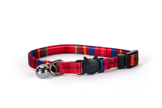 Simons Break Away Cat Collar Red Plaid 7-11"
