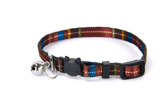 Simons Break Away Cat Collar Bronze Plaid 7-11"