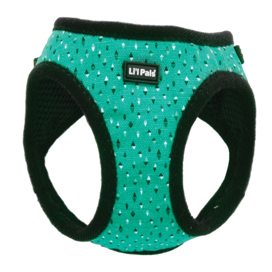 Lil Pals Canvas Harness Teal Diamonds XS