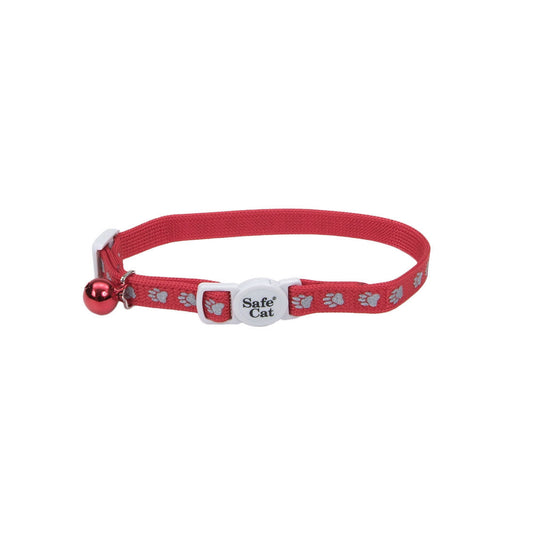 Coastal Safe Cat Fashion Adjustable Breakaway Collar Red Paws