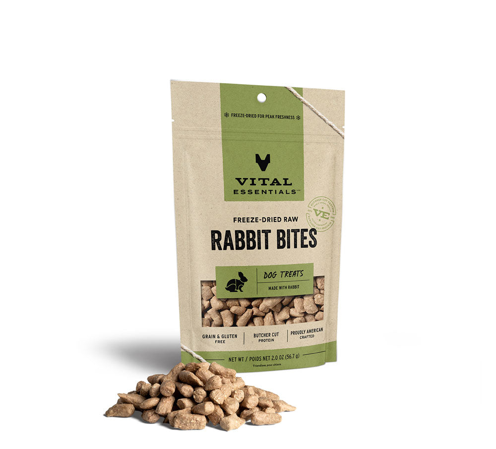 Vital Essential Freeze-Dried Rabbit Bites – Creature Comfort Pet Emporium