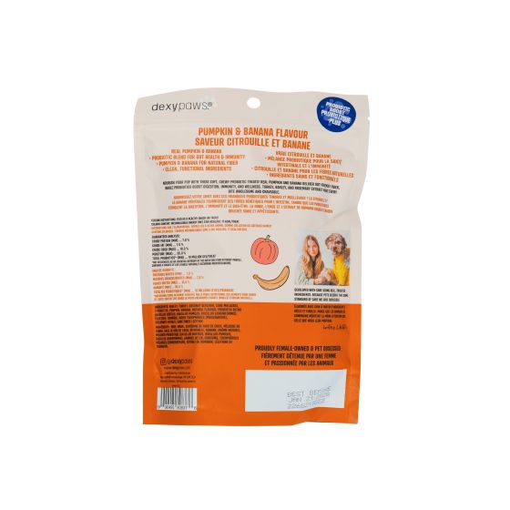 Dexypaws Dog Treats, Probiotic Boost, Pumpkin & Banana 11.4oz