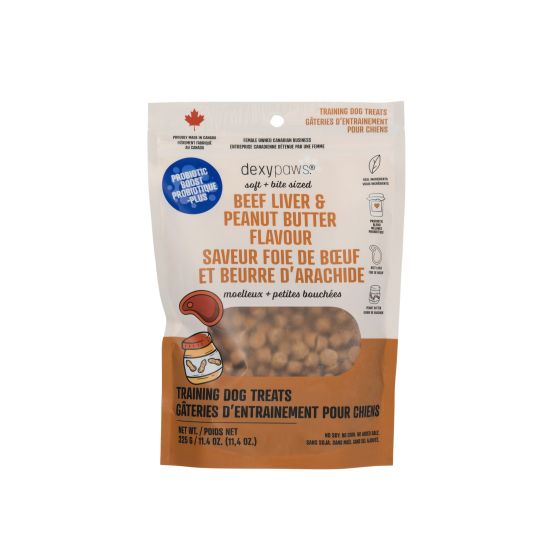 Dexypaws Dog Training Treats, Probiotic Boost, Beef Liver & Peanut Butter 11.4oz